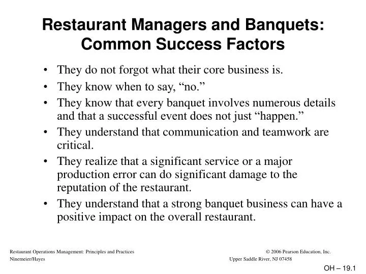 restaurant managers and banquets common success factors