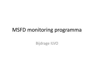 msfd monitoring programma