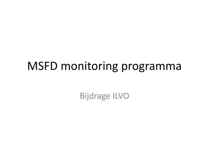 msfd monitoring programma