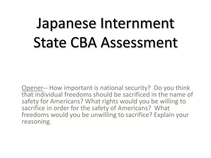 japanese internment state cba assessment