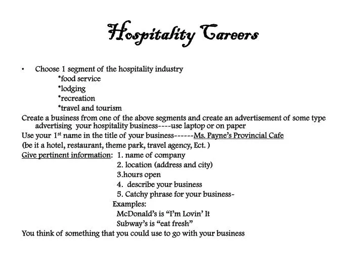 hospitality careers