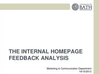 THE Internal Homepage feedback Analysis