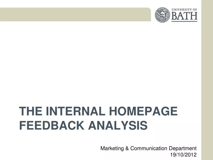 the internal homepage feedback analysis