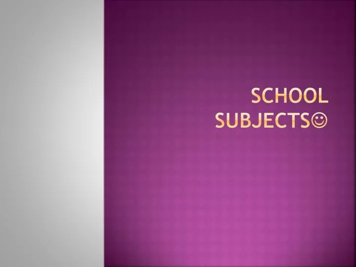 school subjects