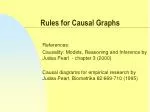 Rules for Causal Graphs - slide 1