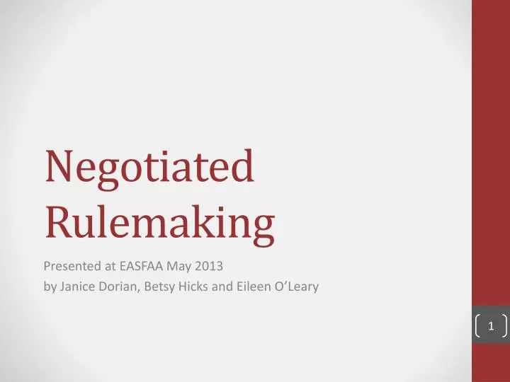 negotiated rulemaking