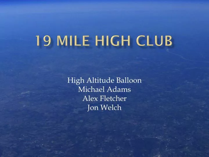 19 mile high club