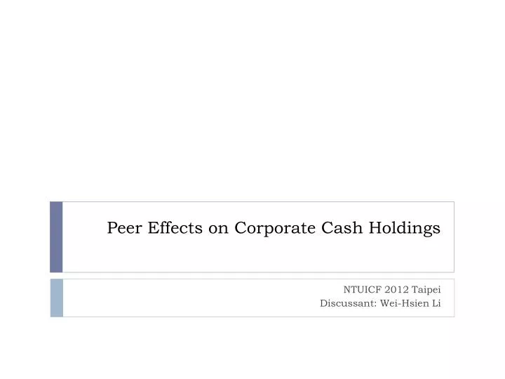 peer effects on corporate cash holdings