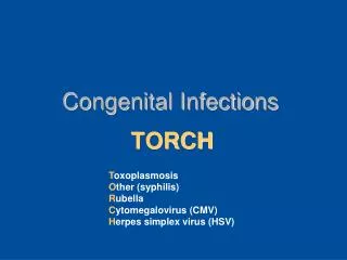 Congenital Infections