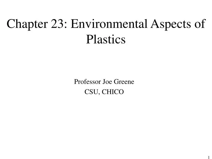 chapter 23 environmental aspects of plastics