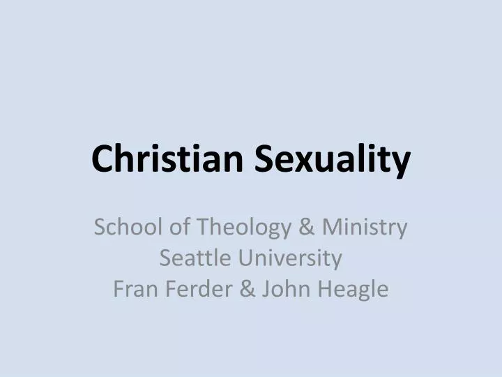 christian sexuality