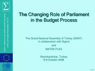 The Changing Role of Parliament in the Budget Process