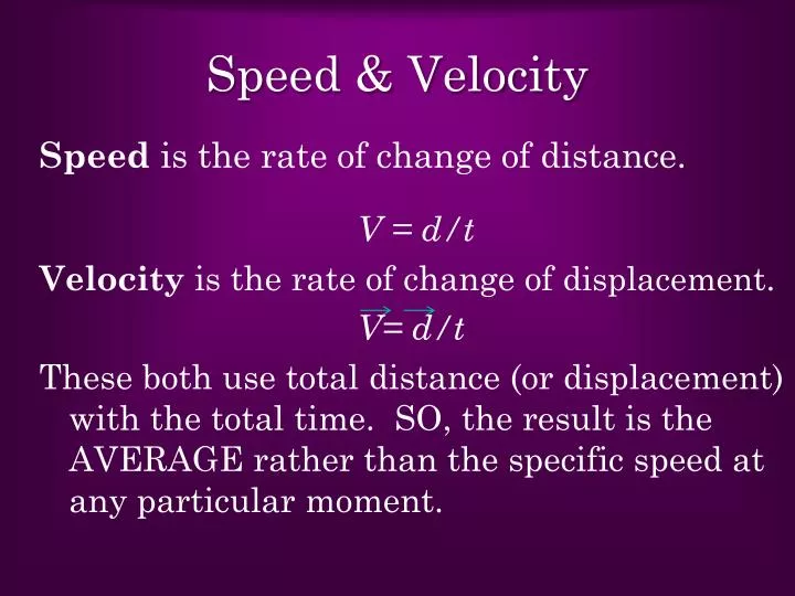 speed velocity