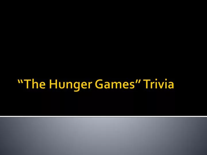 the hunger games trivia