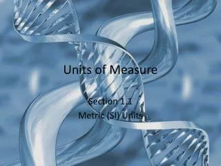 Units of Measure