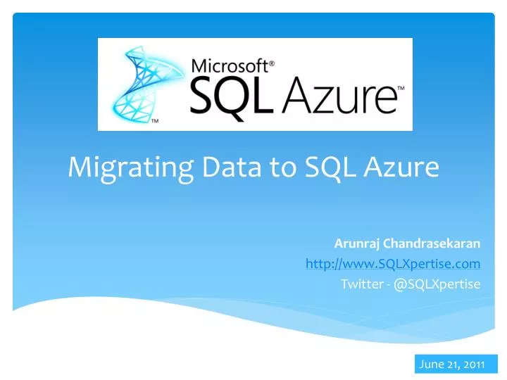 migrating data to sql azure