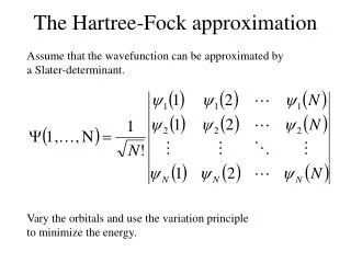 The Hartree-Fock approximation