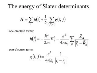 The energy of Slater-determinants
