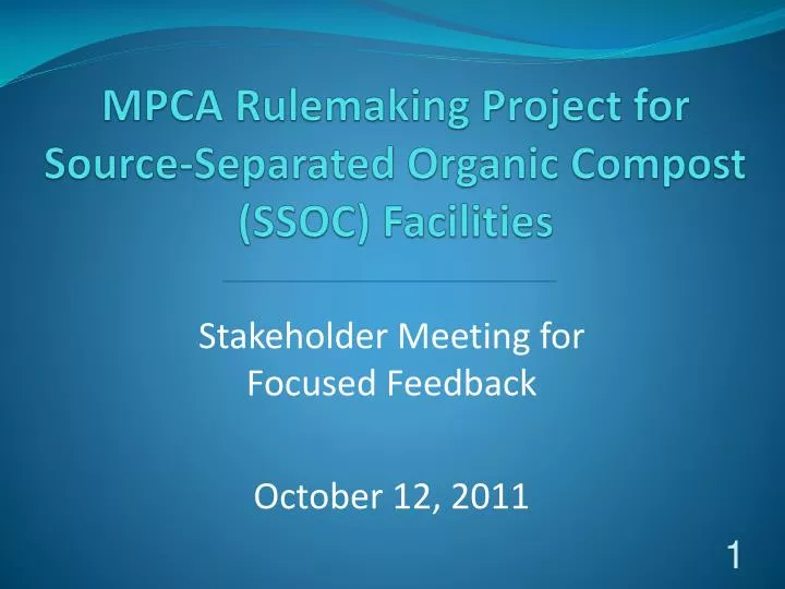 mpca rulemaking project for source separated organic compost ssoc facilities