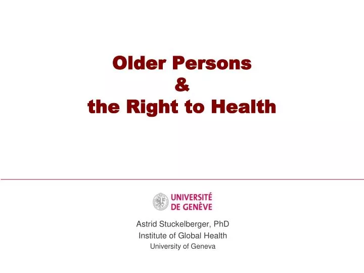 older persons the right to health