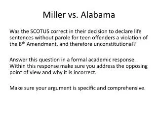 Miller vs. Alabama