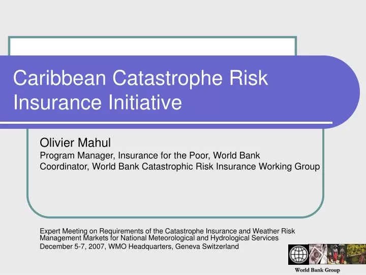 caribbean catastrophe risk insurance initiative