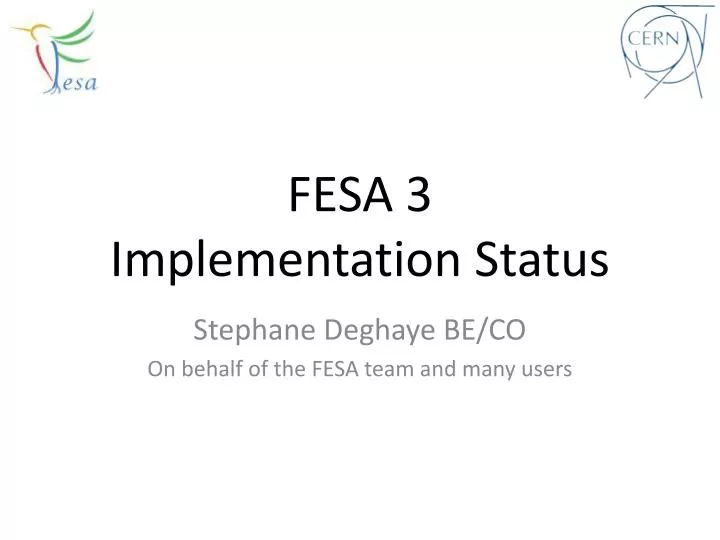 fesa 3 implementation status