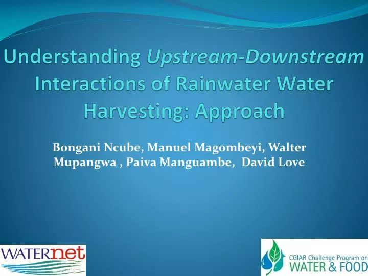 understanding upstream downstream interactions of rainwater water harvesting approach