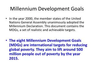 millennium development goals
