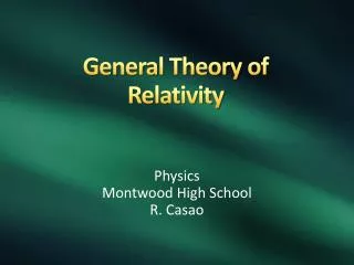 General Theory of Relativity