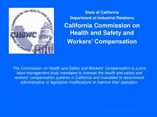 State of California Department of Industrial Relations