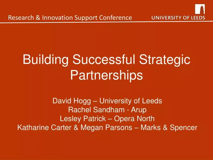 building successful strategic partnerships