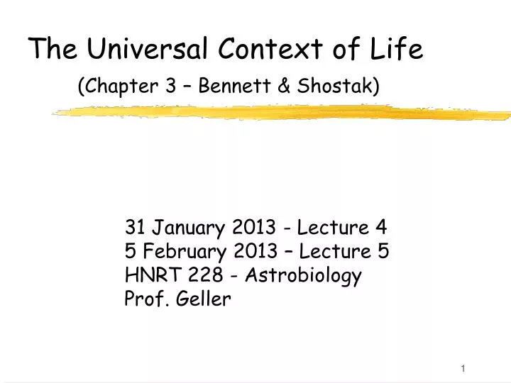 the universal context of life chapter 3 bennett shostak