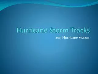 Hurricane Storm Tracks