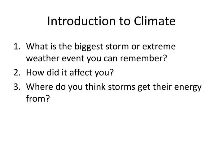 introduction to climate