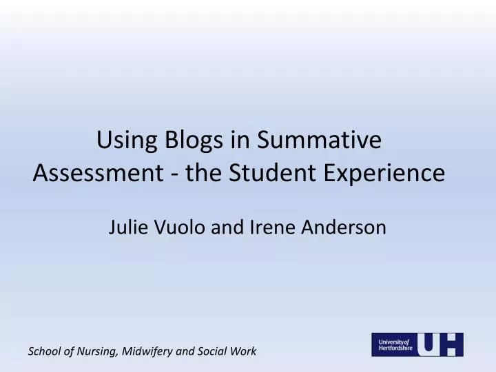 using blogs in summative assessment the student experience