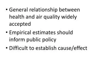 General relationship between health and air quality widely accepted