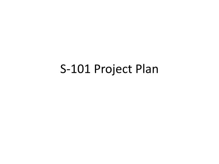 s 101 project plan