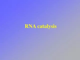 RNA catalysis