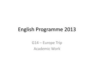 English Programme 2013