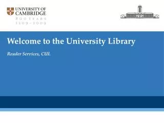 Welcome to the University Library