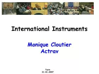 International Instruments Monique Cloutier Actrav