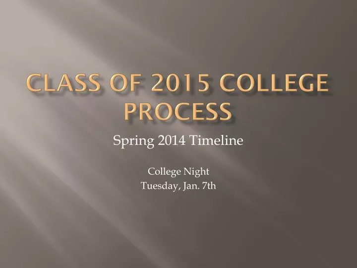 class of 2015 college process