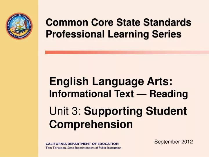 common core state standards professional learning series