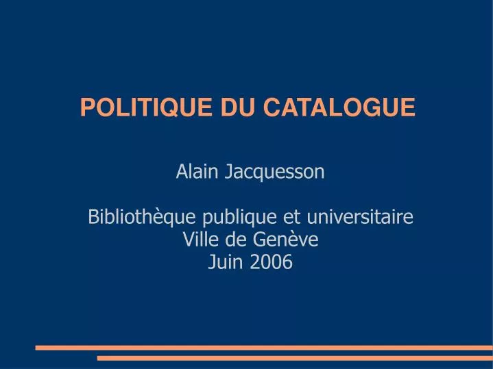 alain jacquesson biblioth que publique et universitaire ville de gen ve juin 2006