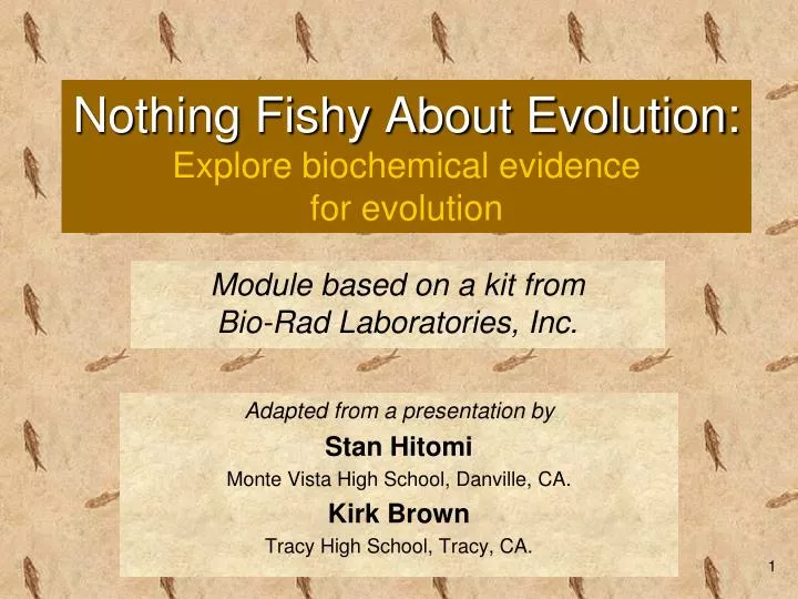 nothing fishy about evolution explore biochemical evidence for evolution