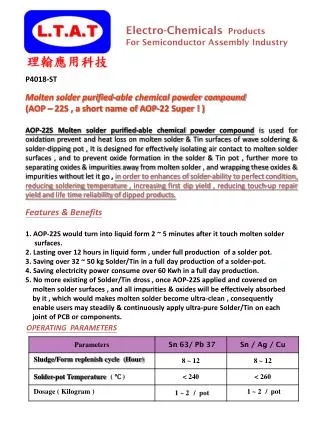 P4018-ST Molten solder purified-able chemical powder compound