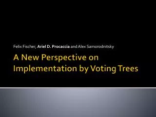 A New Perspective on Implementation by Voting Trees