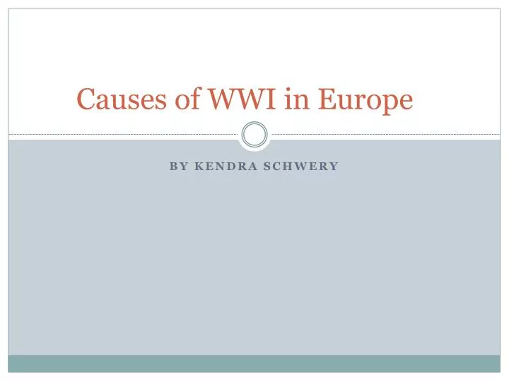 causes of wwi in europe