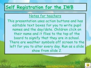 self registration for the iwb
